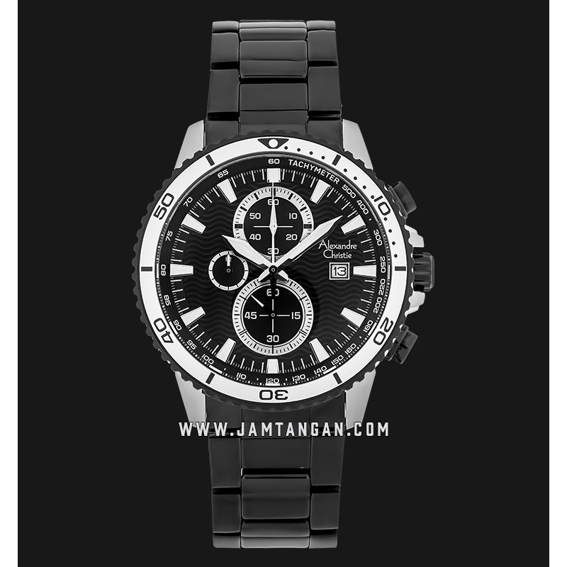 Alexandre Christie AC 6482 MC BTBBA Chronograph Men Black Dial Black Stainless Steel
