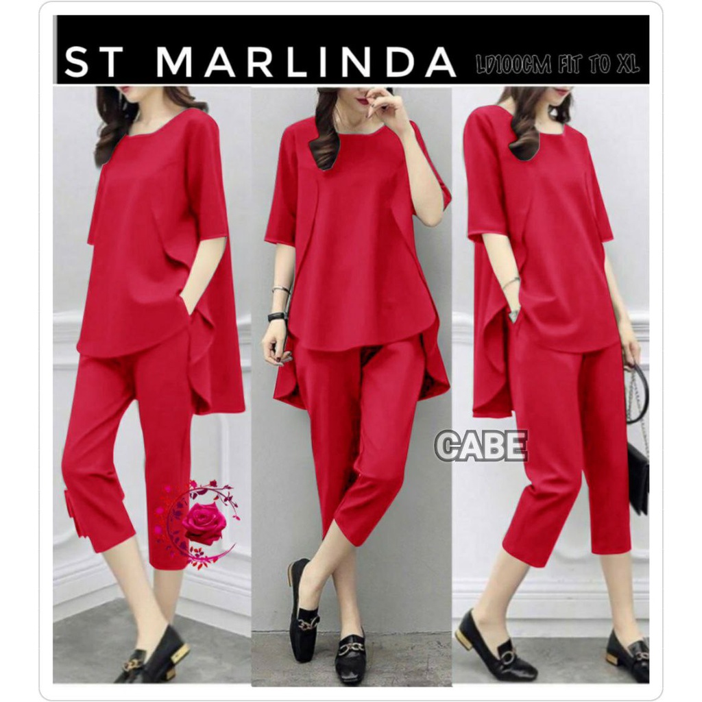 SET MARLINDA POLOS FASHION WANITA / PAKAIAN PESTA KASUAL / KANTOR / TERLARIS TERBARU