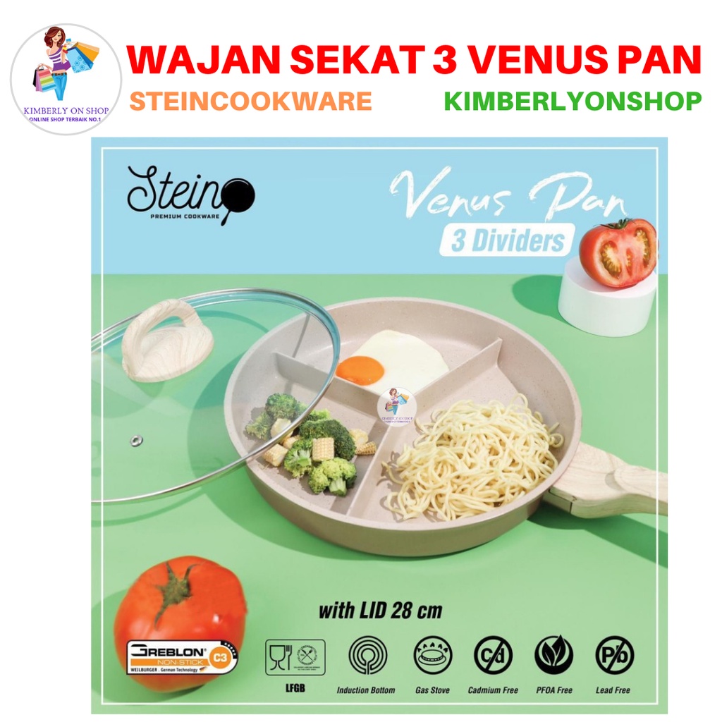 Wajan 3 Sekat Venus Pan Panci 28 cm Stein Cookware