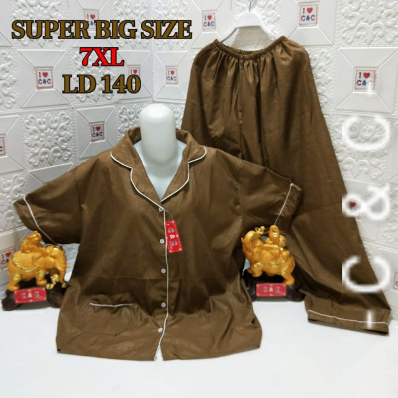 CNC - Baju Tidur/Piyama CP 7XL Hembos/Super Big Jumbo Ld140-Coklat