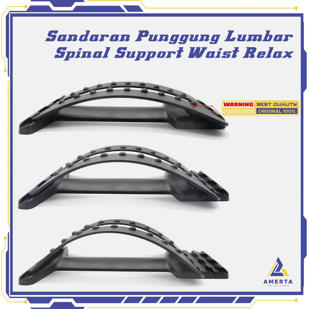 Alat Penunjang Kesehatan Punggung Sandaran Lumbar Spinal Support Waist Relax Mate - Luqi - Black