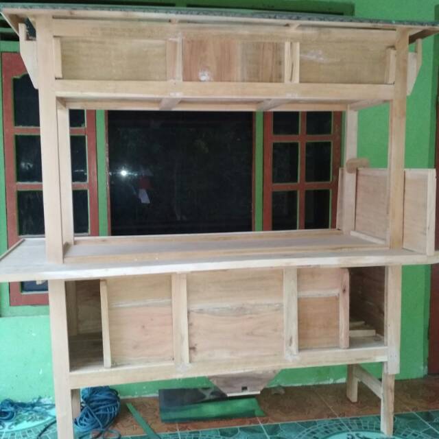 Gerobak angkringan kayu mahoni