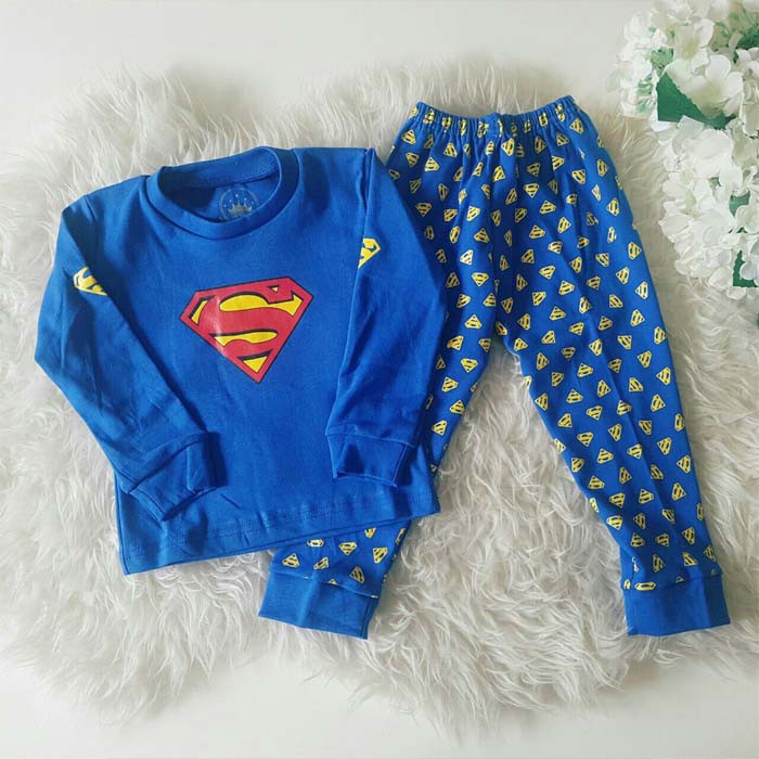 Piyama Bayi Laki Laki Perempuan - Superman Full