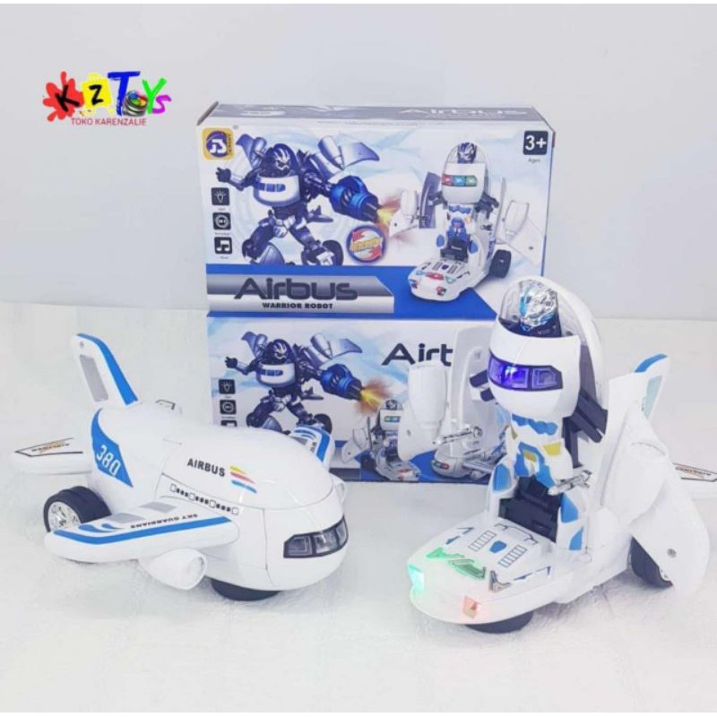 READY ROBOT TRANSFORMER AIRBUS 2 IN 1 RC PESAWAT TRAVEL