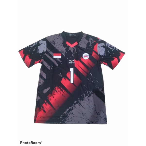 atasan olahraga volly printing custom nomor bercak tosca