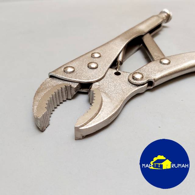 Tang Buaya Jepit Bengkok 10&quot; 10 inch 10in Locking Pliers Curved Oval Vise Grip - ATS