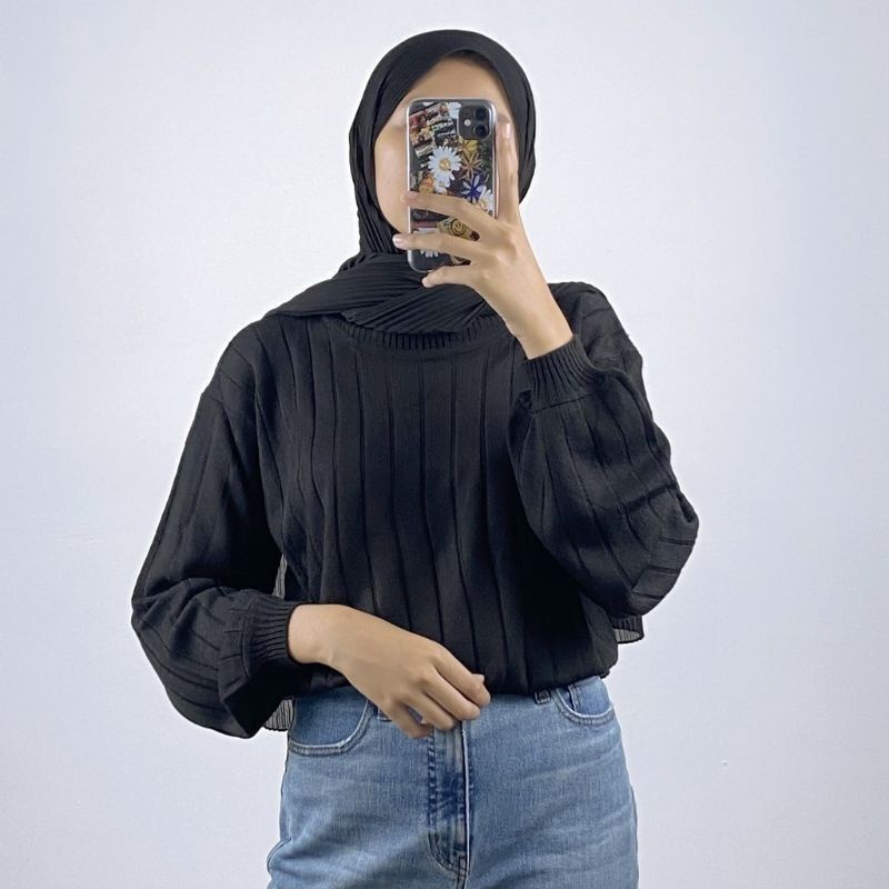 SWEATER RAJUT JOVANKA TURTLENECK/BAJU WANITA KERAH TINGGI/OVER  SIZE BB 40-75 KG