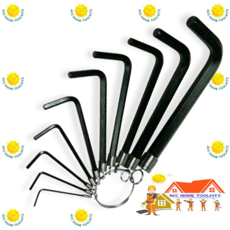 Kunci L set 10 pcs / kunci L set hex key 10 in 1