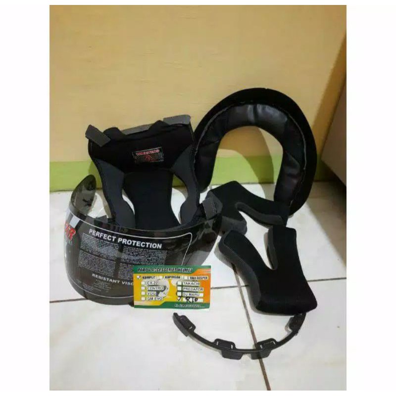 Busa helm KYT r10 fullset + kaca helm KYT R-10. busa pipi. busa leher. busa kepala kaca helm KYT R10