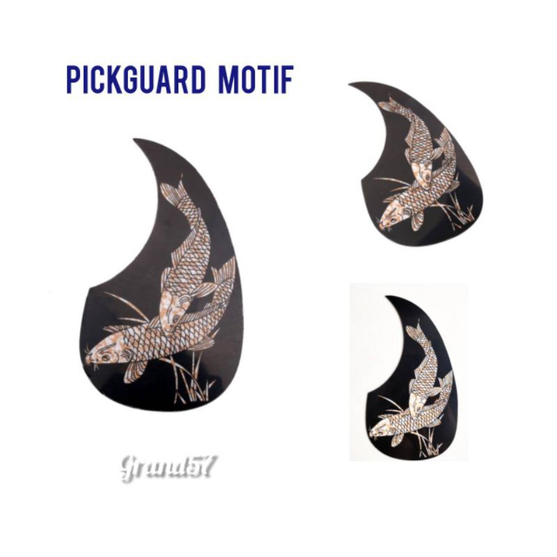 Sticker Pickguard gitar akustik motif black hitam stiker pickguard