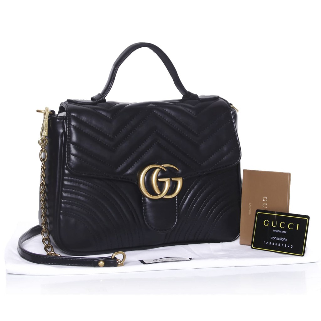 GROSIR TAS MURAH Tas Gucci GG Marmont Matelasse Shoulder Top Handle AP498110-4