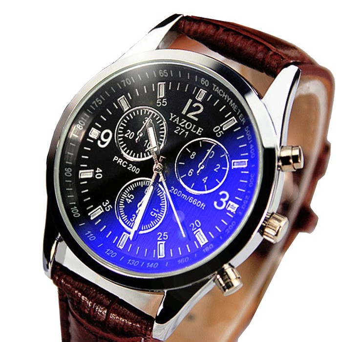 Jam Tangan Pria Casual Yazole 271 Original Strap Kulit Anti Air DA 4556
