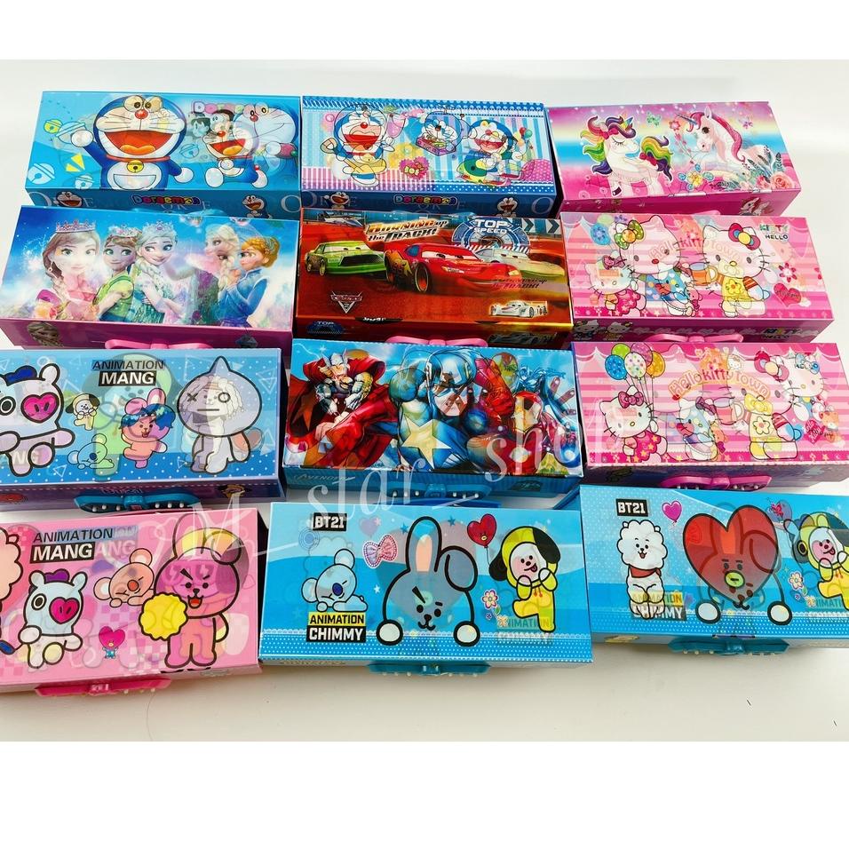

HOT SALE!!! kotak pensil KODE 3 TINGKAT metalik 3dimensi/3D3susun/pencil case password/kotak pin/karakter anak
