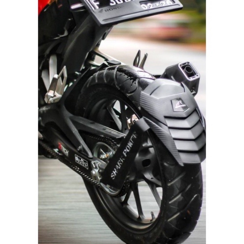 Mud Guard Spakbor Kolong Belakang Shark Power Tambahan Belakang, Mudguard Tahanan Air Universal BYSON / XABRE / R25 / R15 / NINJA 250 / VIXION NEW / NINJA 150 DLL