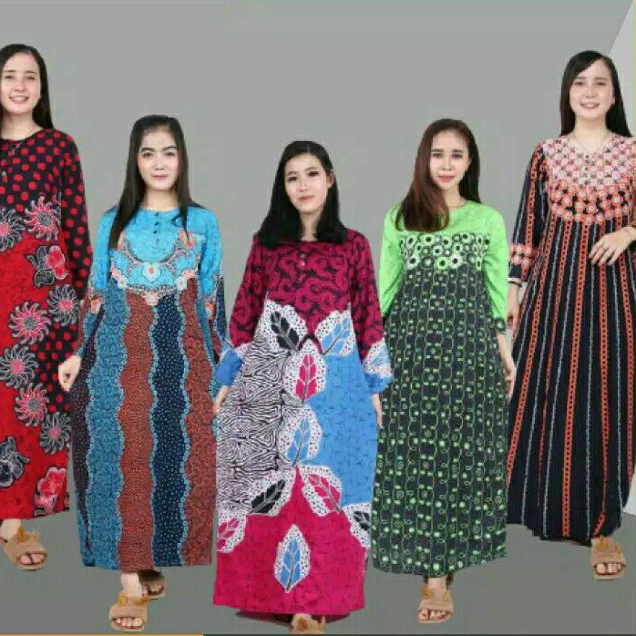 Daster Panjang Busui Longdres Batik Longdress Rayon Batik Daster Batik Panjang Daster Lengan Panjang
