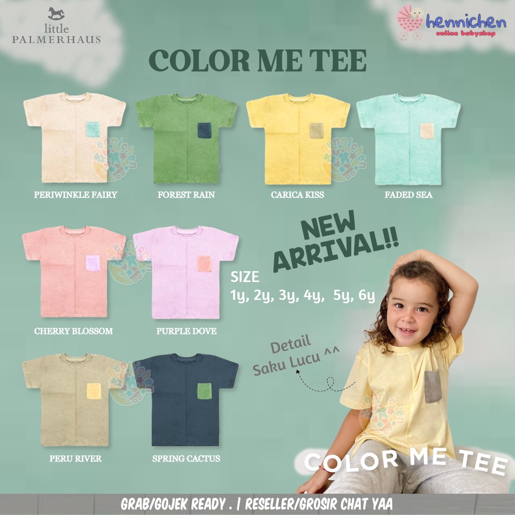 PROMO 7.7 PROMO BAJU LEBARAN LITTLE PALMERHAUS COLOR ME TEE BAJU ANAK ATASAN KAOS ANAK BAJU PENDEK POCKET 1 - 6 TAHUN