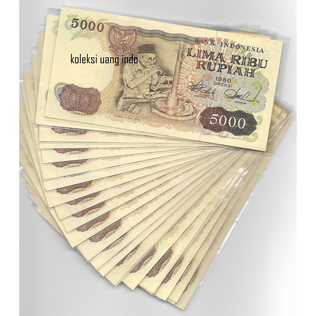 Uang Kuno 5000 Rupiah Asah Intan 1980 XF-VF Bagus