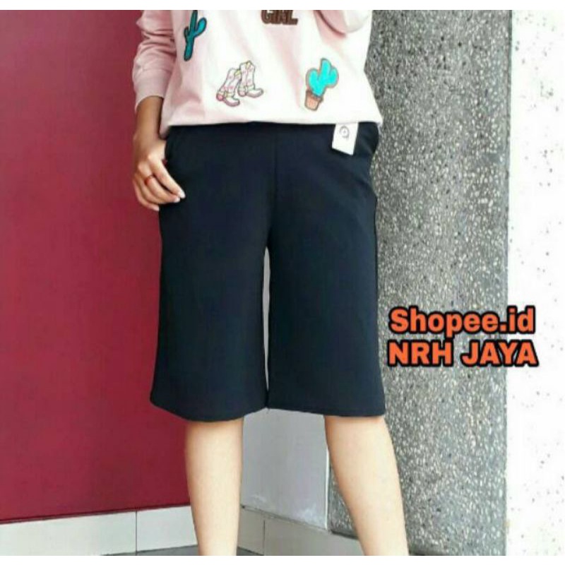 Crepe/celana kulot pendek dewasa wanita celana crepe polos