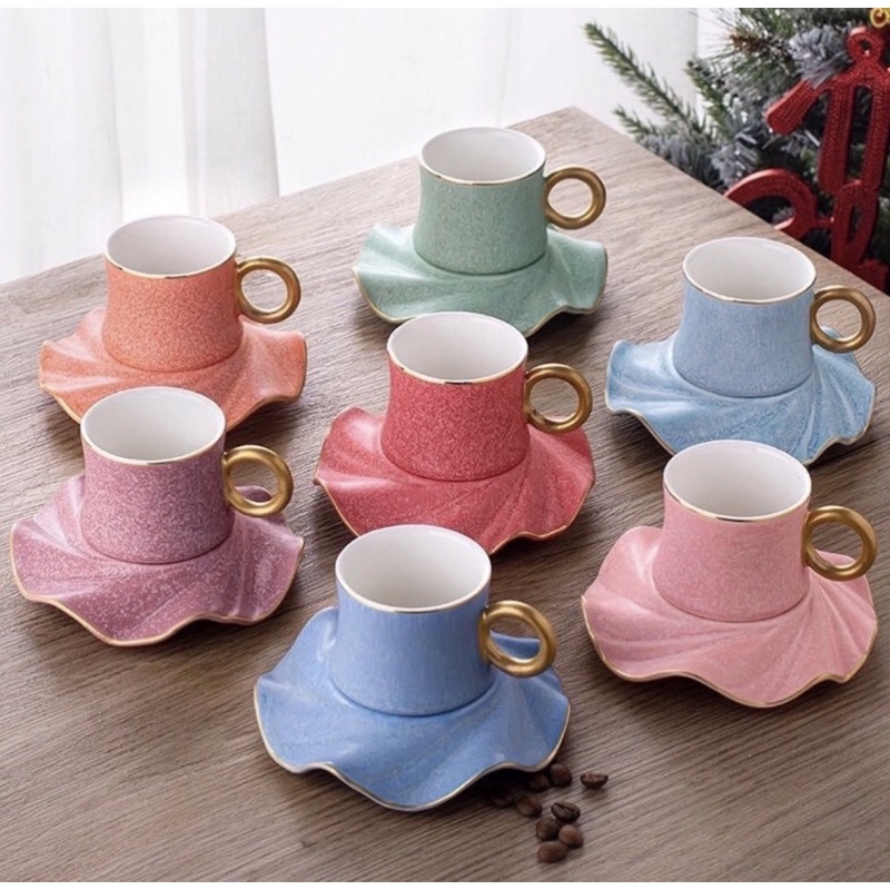 OCEAN CUP SET / Gelas cangkir kopi set lucu kecil cute