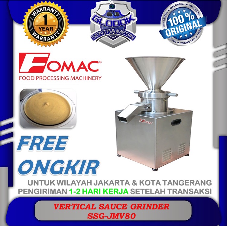 

Mesin Selai Sauce Grinder Machine SSG-JMV80 FOMAC
