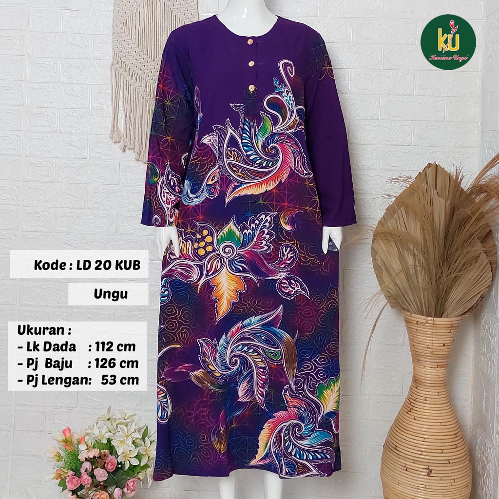 COD LD 20 KUB | DASTER PANJANG KENCANA UNGU ASLI LABEL BIRU | LongDress Wanita Lengan Panjang Busui ini-Ungu K