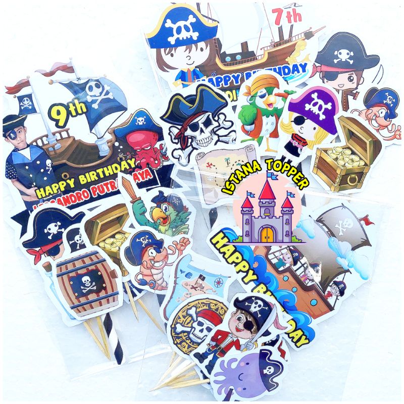 Topper STANDART & CUSTOM Tema BAJAK LAUT / Topper PIRATES / Topper Bajak Laut /Topper Ultah