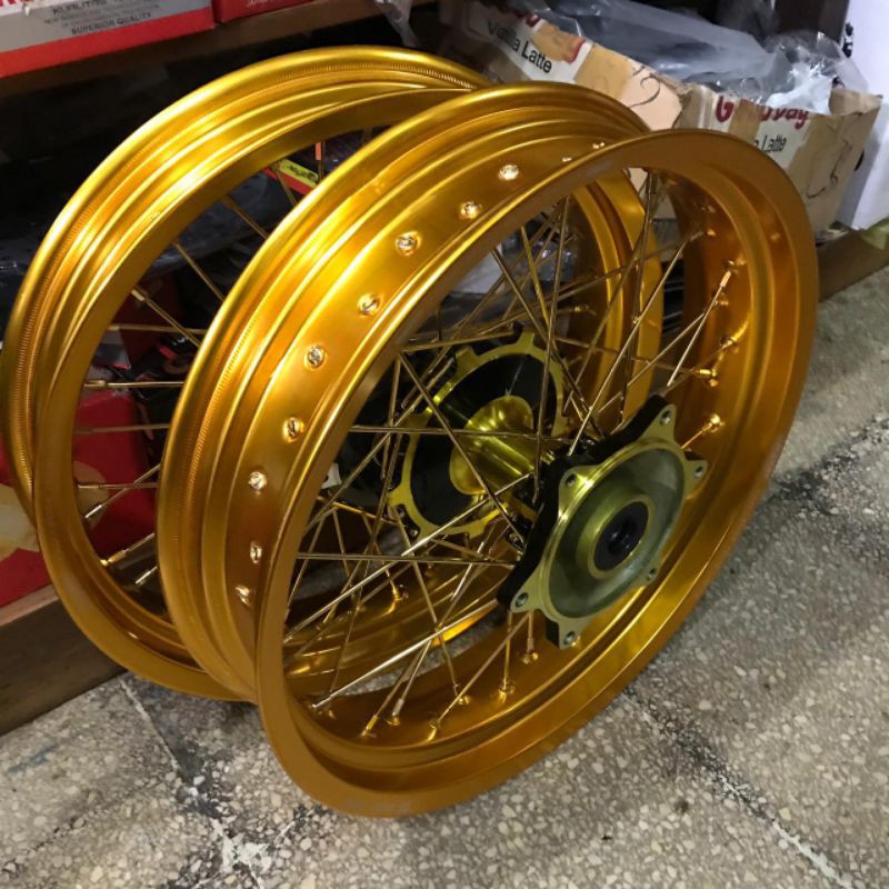 Velg SCARLET + Tromol SCARLET Supermoto CRF 150 L - Gold