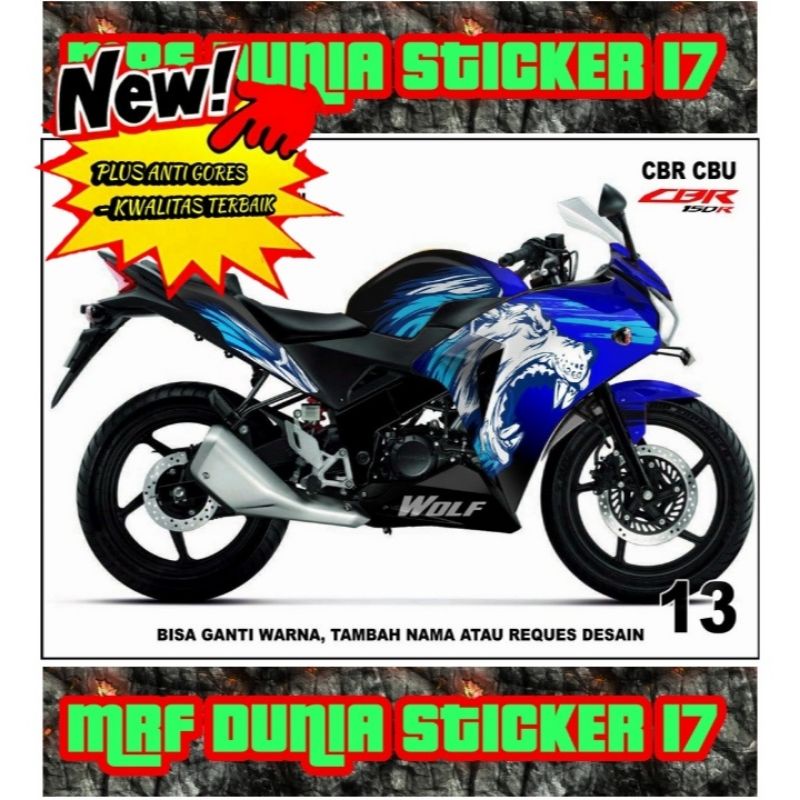Sticker decal CBR CBU Full Body dekal CBR CBU Stiker CBR CBU Full Body Motif 13