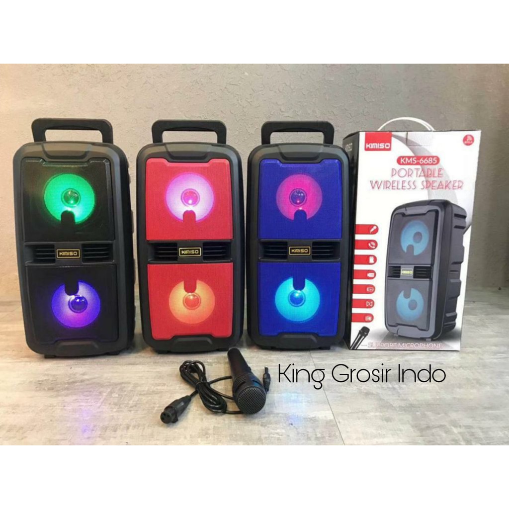 Speaker Bluetooth KIMISO 6685 LED Plus Mic Wireless Speaker