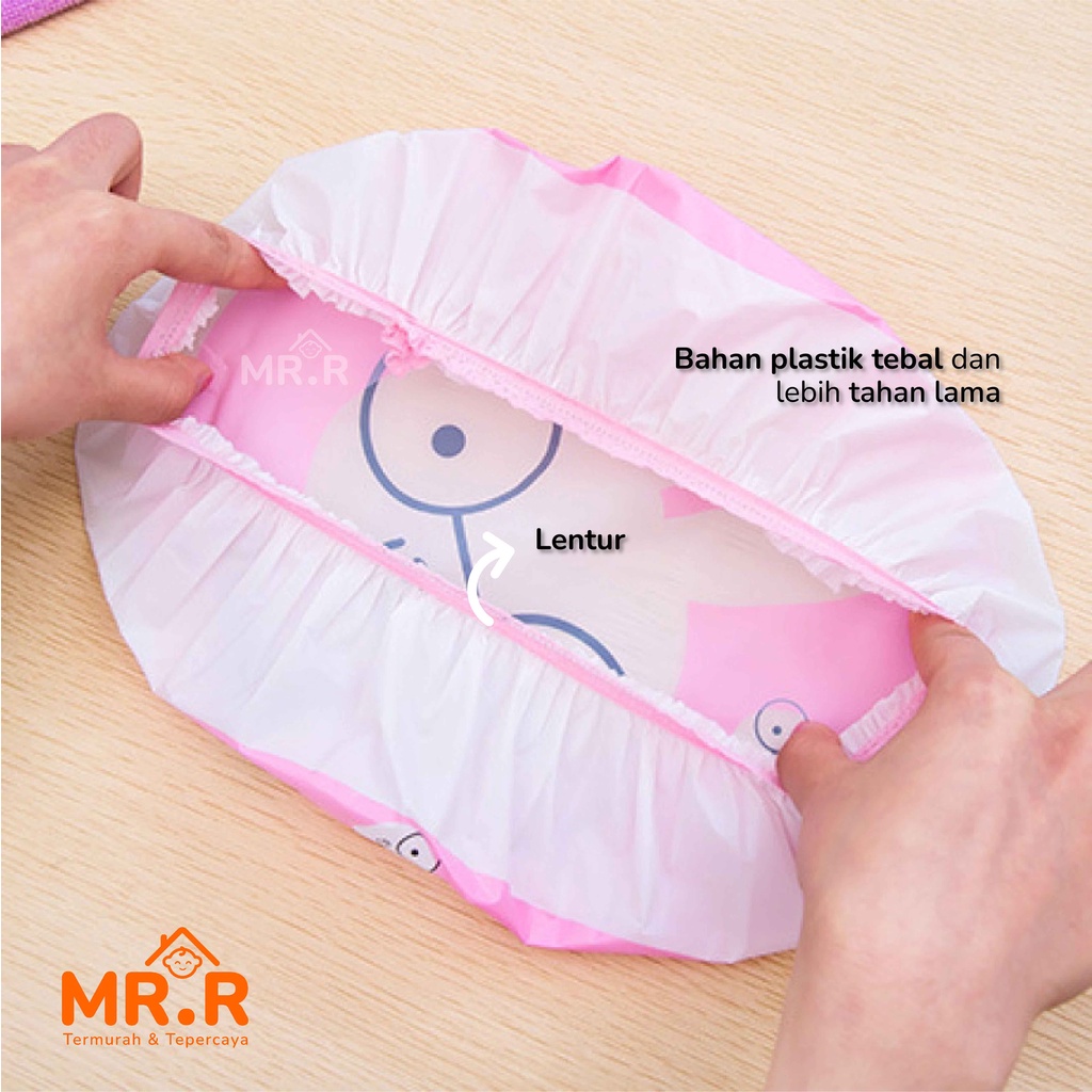 Shower Cap Topi Penutup Rambut Kepala Mandi Karakter Motif Dewasa Anak Anti Air Waterproof Bath