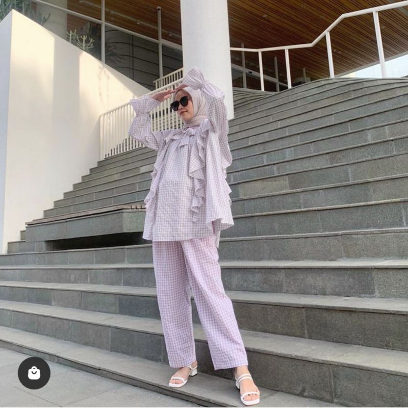 gamila purple gingham hijabchic