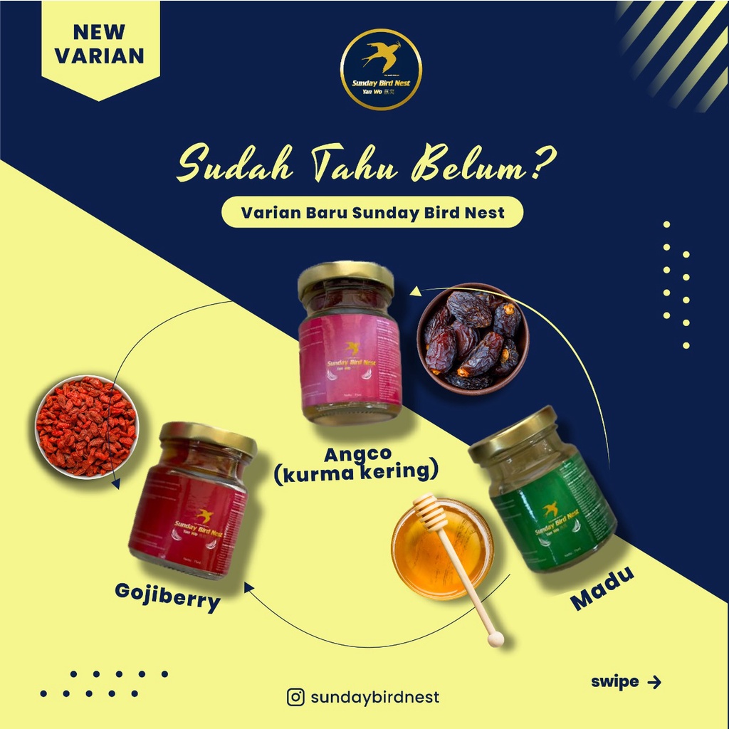 

Varian SundayBirdNest Minuman Sarang Burung Walet Angco Gojiberry Madu