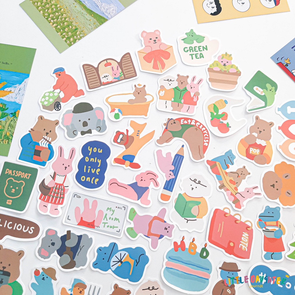 

10pcs Deco Sticker Bear Series size 5-7cm Sticker Journal Scrapbook