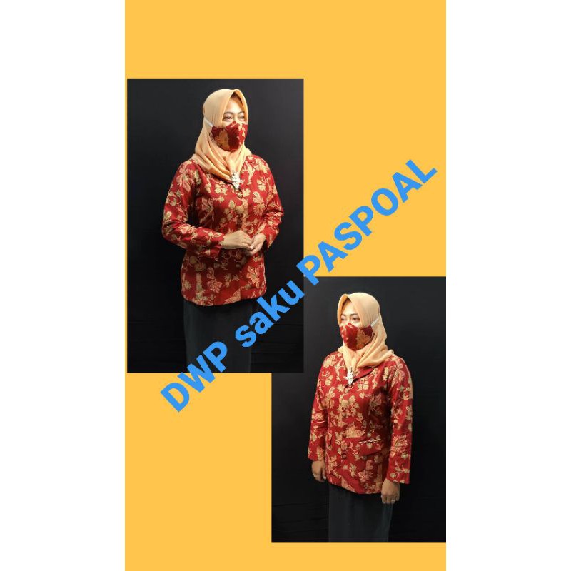 Seragam Batik DWP murah furing non furing Dharmawanita Persatuan terlaris/ Blazer Dwp free masker