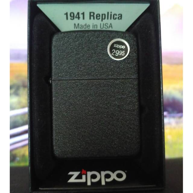 Zippo original 28582 REPLIKA 1941 BLACK CRACKLE(bottom terbalik)