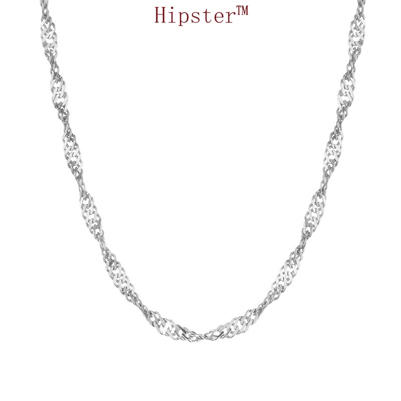 Japanese and Korean Style Simple Fashion All-Match Platinum Hemp Flowers Chain Twisted Chain