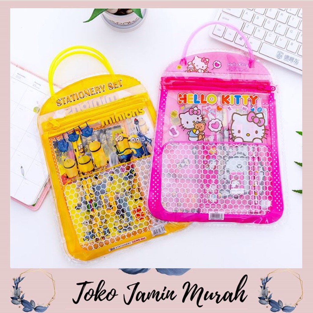 TJM Stationery Set 6 in 1 Free Bag Alat Tulis Anak Sekolah 