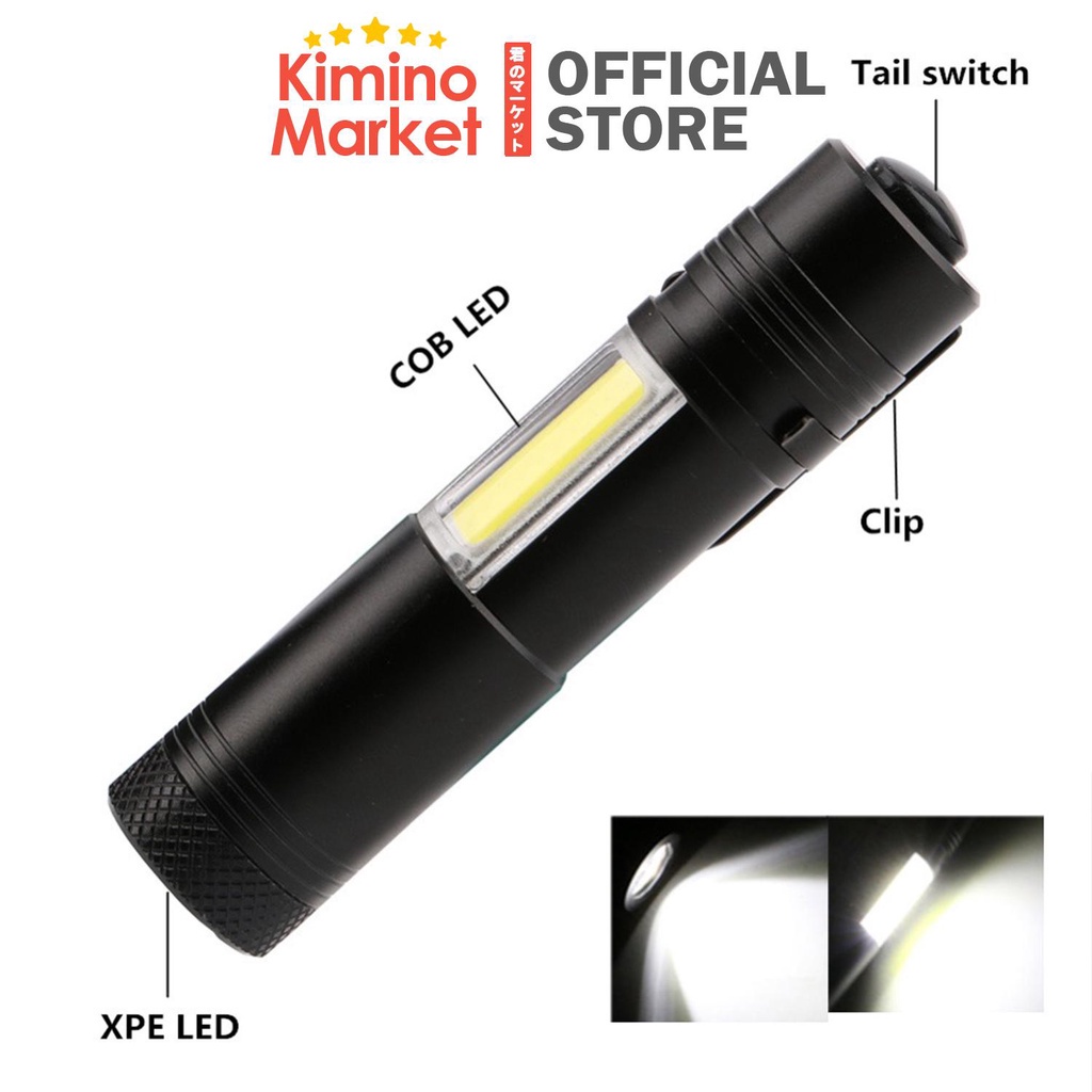 Senter Mini LED CPE COB Zoom Recharge Senter Camping Kemah