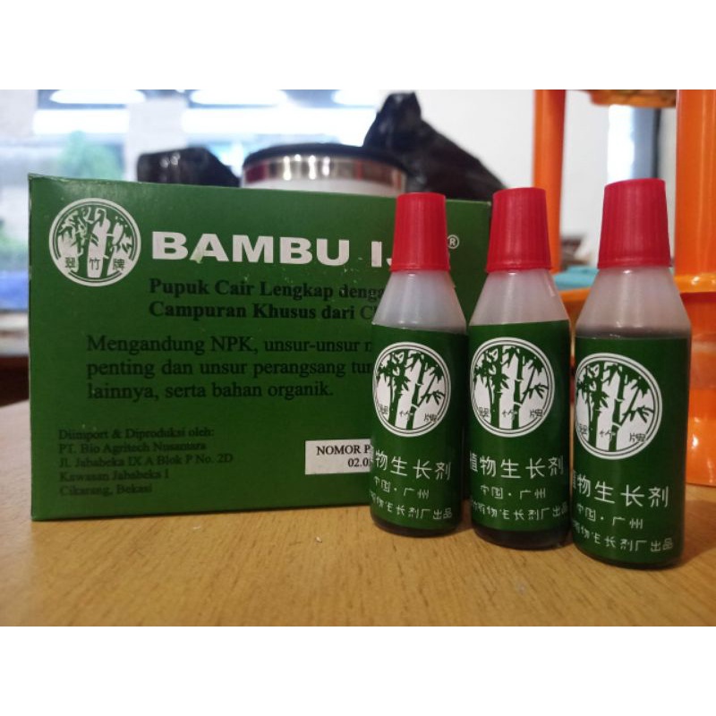 Pupuk Organik Cair  & ZPT BAMBU IJO 12ml 1 kotak isi 10 botol pupuk tanaman hias anggrek dan aglonem