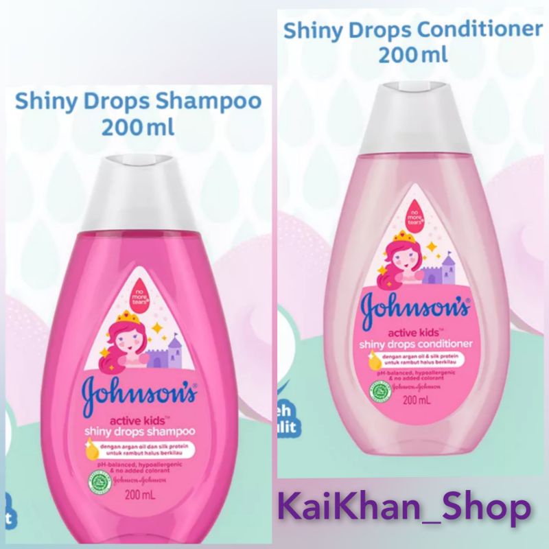 JOHNSON'S Active Kids Shiny Drops Shampoo / Conditioner - 200ml