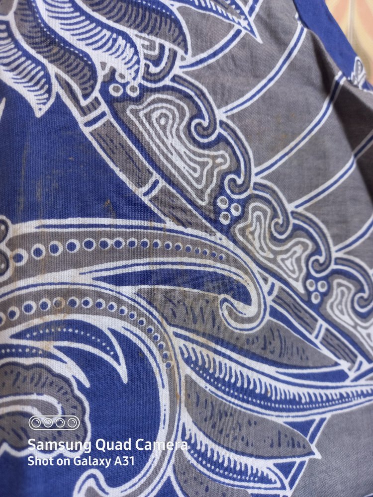 Skandia Navy Kemeja Batik Pria Full Furing Katun Primisima