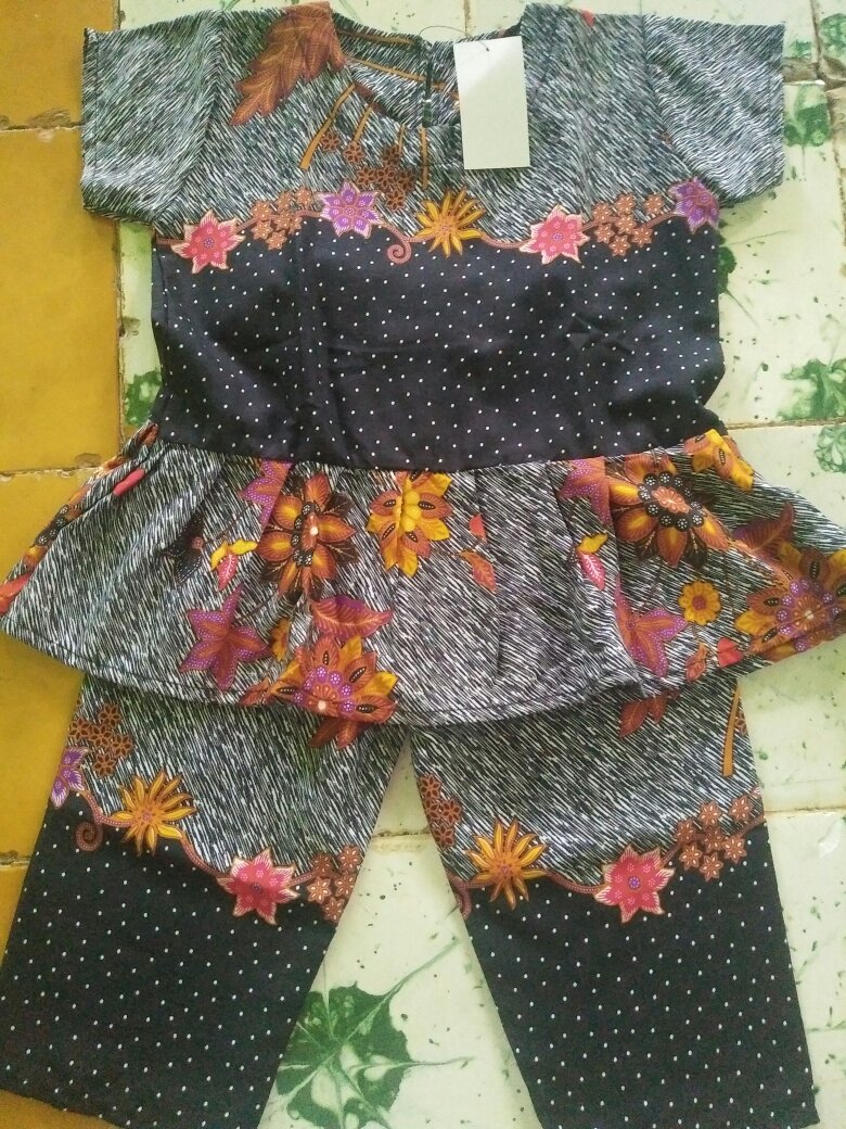 ❤ Cod ❤ Setelan Setcel One Set Anak Perempuan Cewek Adem Harian Santai Batik Pekalongan Murah 2tahun