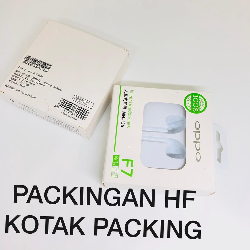 1PCS kotak packingan headset oppo F7 KOTAK + MIKA AJA NO HEADSET