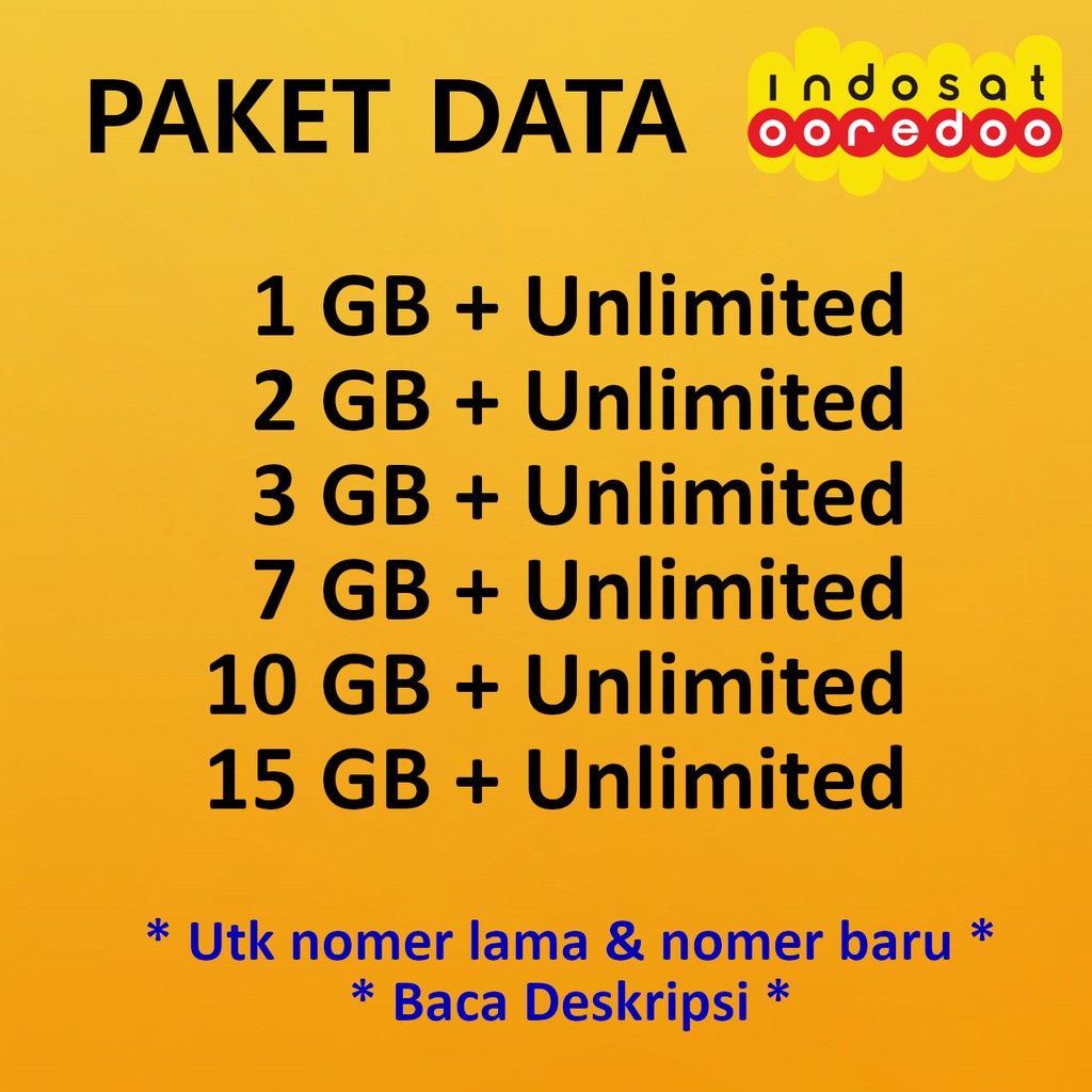 Kuota Indosat 1gb 2gb 3gb 7gb 10gb 15gb 30gb 35gb Voucher Inject Unlimited Shopee Indonesia