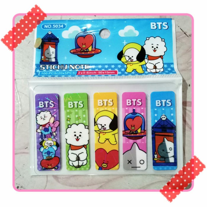 

Jualan Post It Pembatas Buku Karakter Bt21 Bagus
