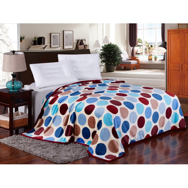 Selimut bulu dewasa motif bola uk 180x200