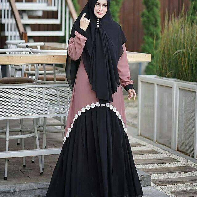 Liana Syar'i (Dress + Khimar), DRESS MUSLIM, baju wanita, baju gamis, dress, gamis, Baju gamis