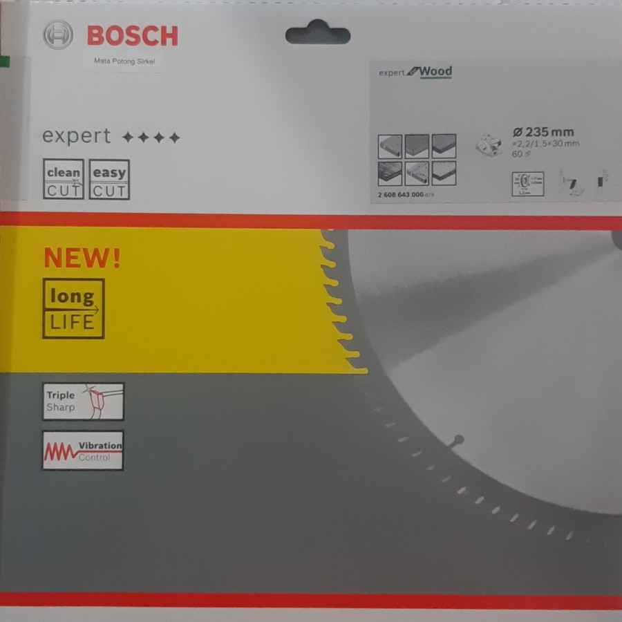 Mata Circle Circular Saw BOSCH 9" x 60T / Saw Blade BOSCH (Expert for Wood) 235 x 60T