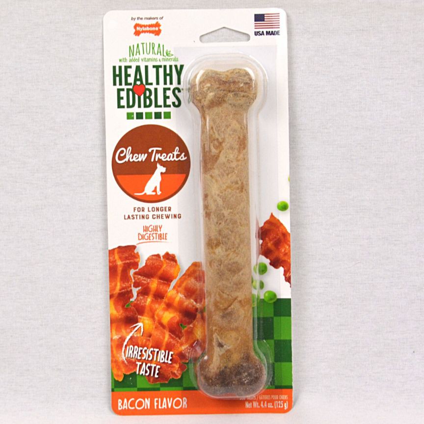 

NYLABONE Snack Anjing Healthy Edibles BACON Giant 125g