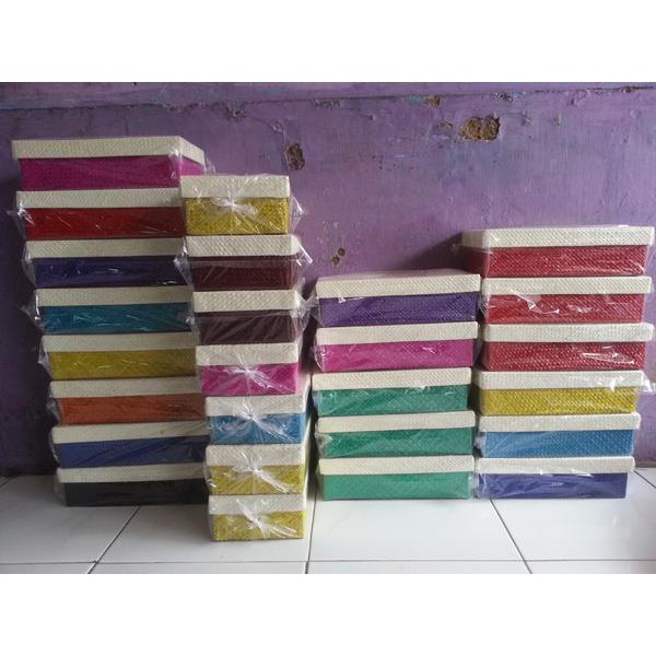 DT-17169 Box Tempat Tissue - Organizer Anyaman Polos Warna Warni Bisa Decoupage